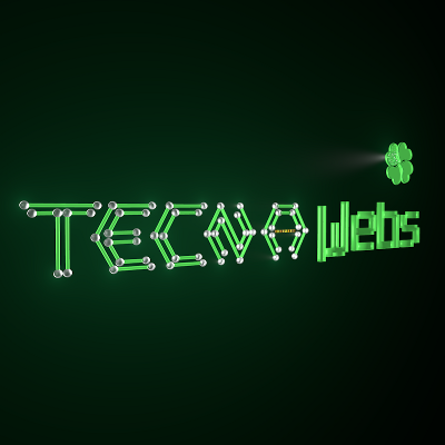 render del logo de Tecnawebs vista inclinada a la izquierda