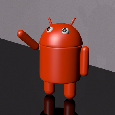 render lateral del robot de Android