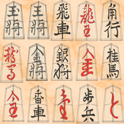 imagen de la textura de los kanji de las piezas