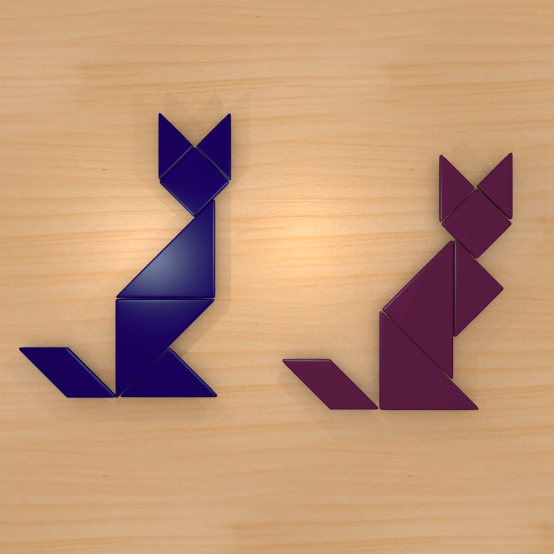 figuras de gatos del tangram