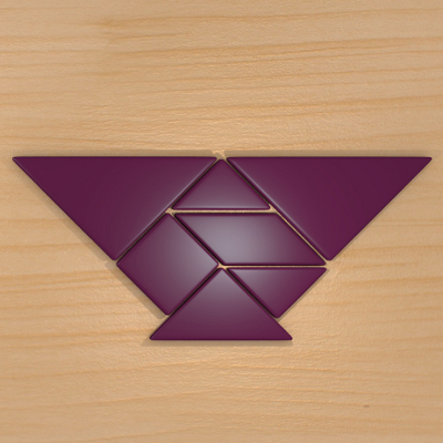render del tangram con la otra figura paradojica del cuenco