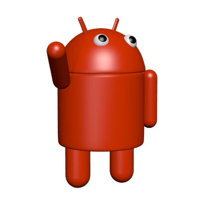 render del robot de android vista lateral izquierda