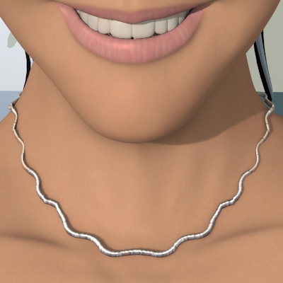 render del collar en el cuello de la novia