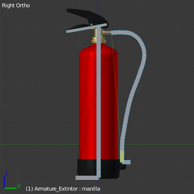 armadura del extintor en modo pose