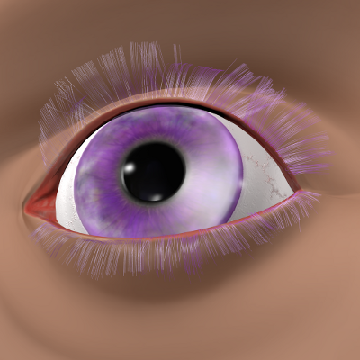 render frontal del ojo de muñeca