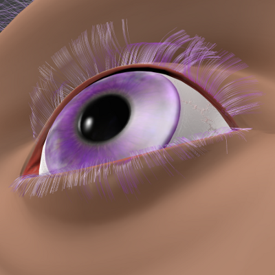 render lateral desde abajo del ojo de muñeca