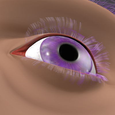 render desde abajo del ojo de muñeca