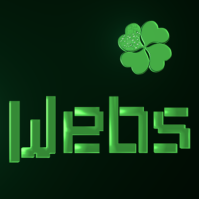 render detalle palabre WEBS y trebol del logo de Tecnawebs