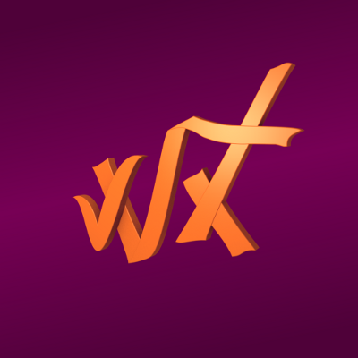 render ligeramente inclinado de la version reducida del logo de winxed