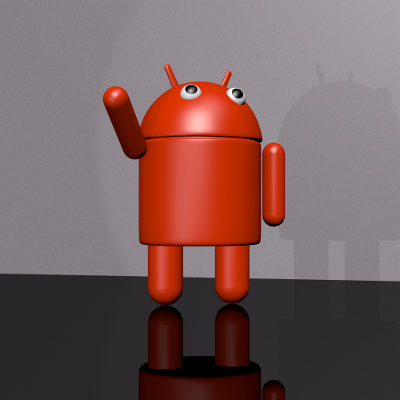 render frontal del robot de Android