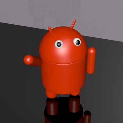 render cenital del robot de Android