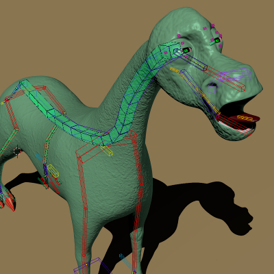 render pose Dino con armadura sobrepuesta