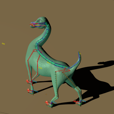 render Dino con armadura sobrepuesta