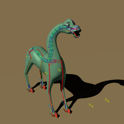 render Dino con armadura sobrepuesta