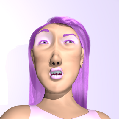 render facial desconfiada