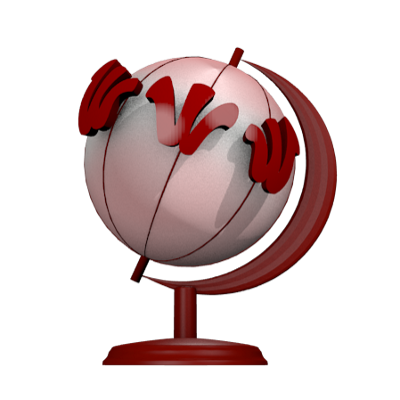 render del globo web vista frontal