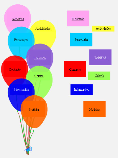 menu globos sin javascript ni imagenes