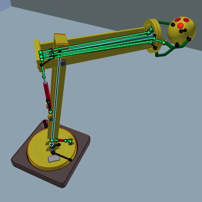 vista lateeal elevada del brazo robotico con armadura superpuesta