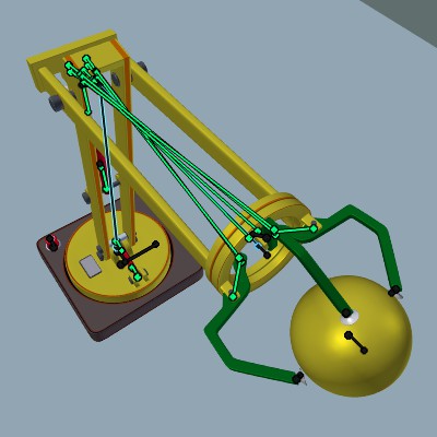 vista frontal elevada del brazo robotico con armadura superpuesta