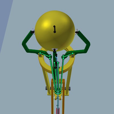 detalle pistones del brazo robotico con armadura superpuesta