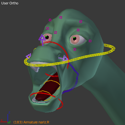 vista de la armadura de la cabeza del dino en modo pose