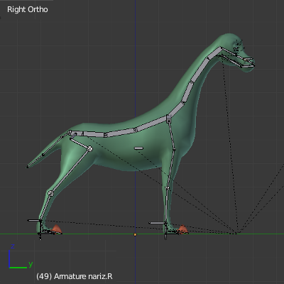 vista de la armadura del dino en modo edicion