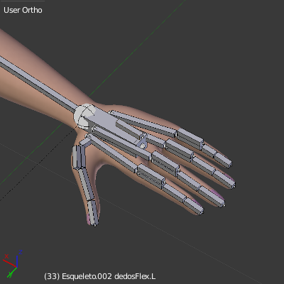 vista detalle armadura mano en modo edicion