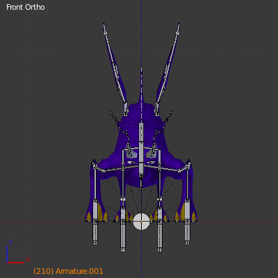 vista frontal armadura en modo ediccion