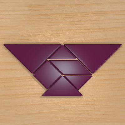 render del tangram con la otra figura paradojica del cuenco