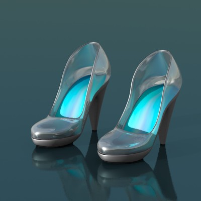 render de los zapatos de cristal